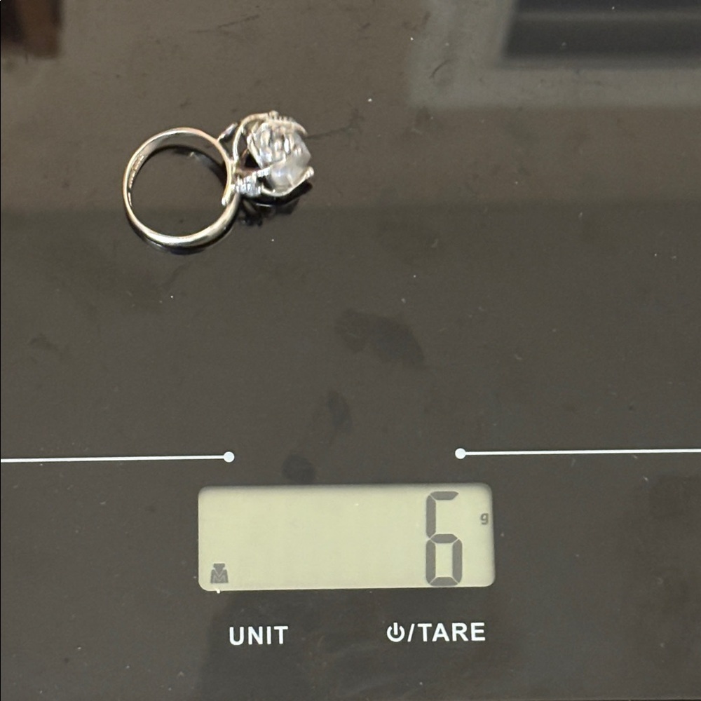 925 Genuine Herkimer Diamond Ring Sterling Silver Adjustable - Picture 9 of 9